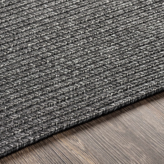 Black Braided Faux Jute Rug-1