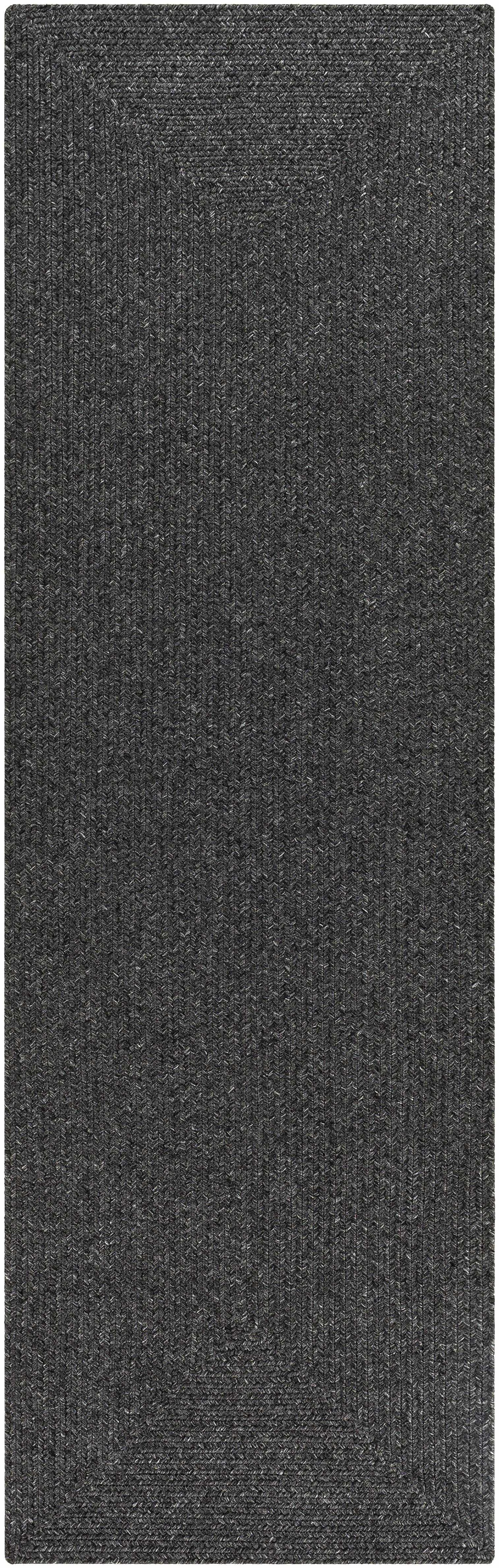 Black Braided Faux Jute Rug-5