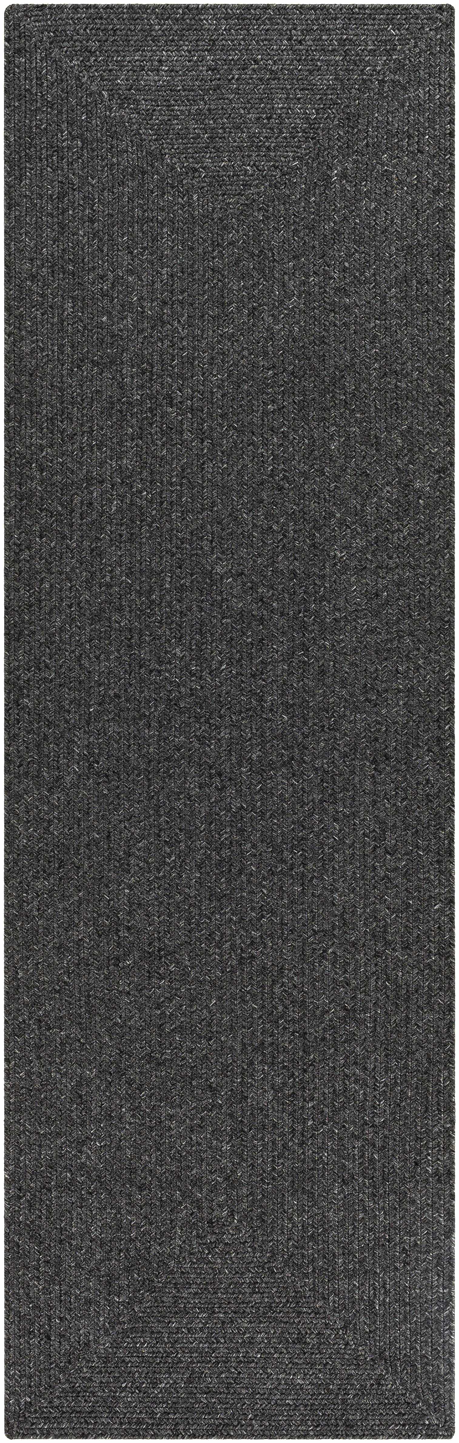 Black Braided Faux Jute Rug-5