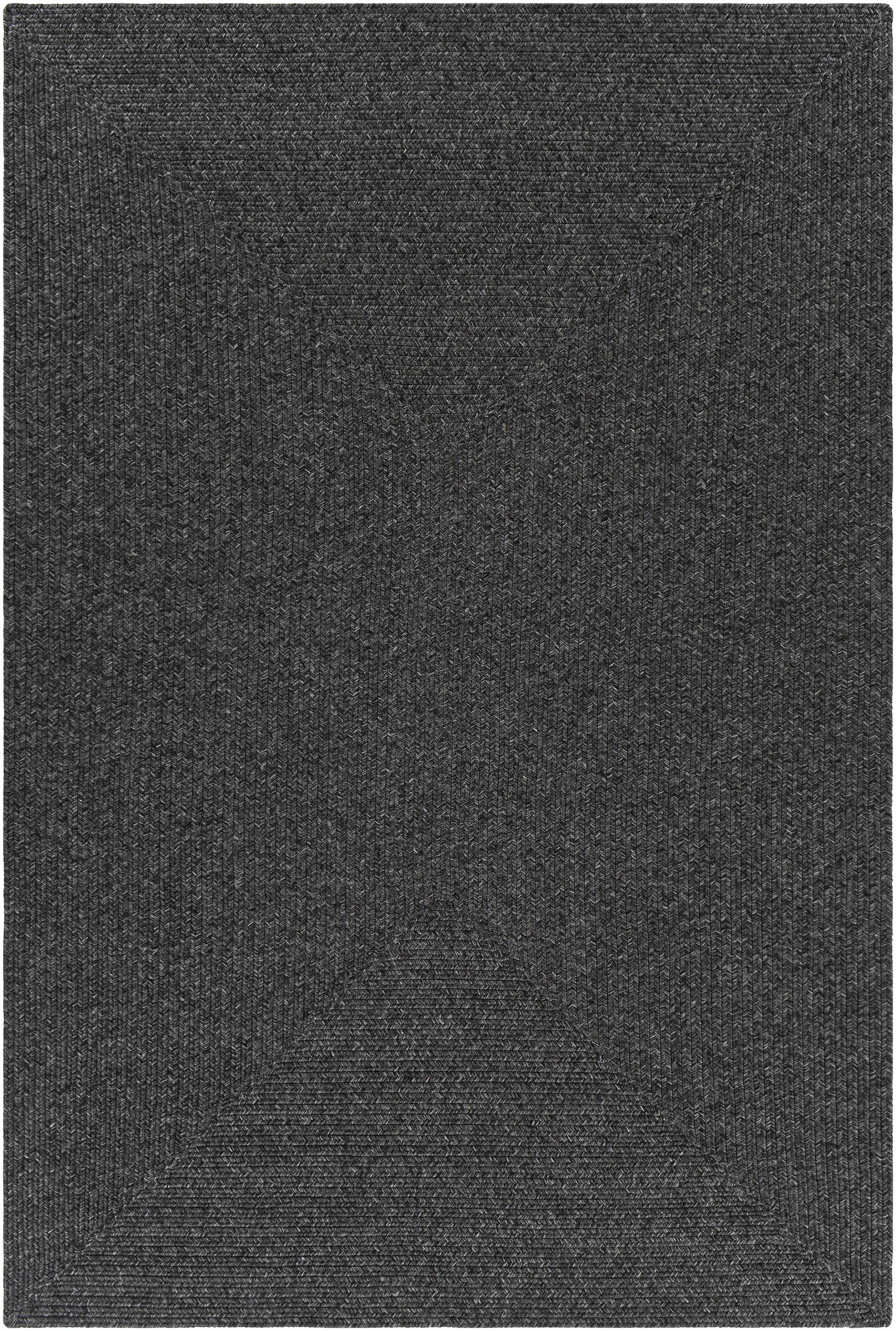 Black Braided Faux Jute Rug-6