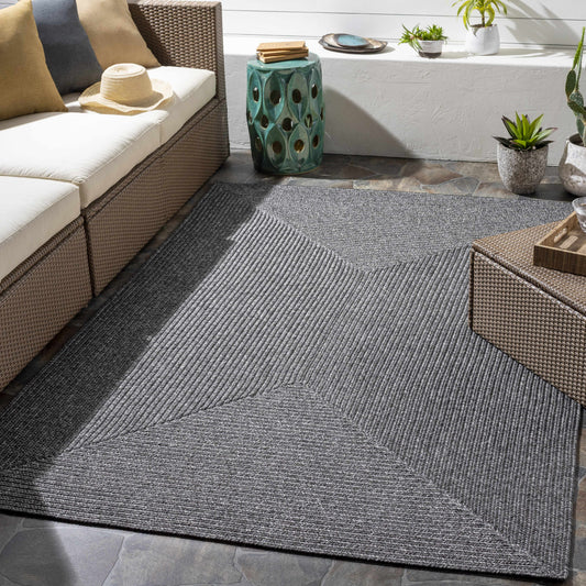 Black Braided Faux Jute Rug-0