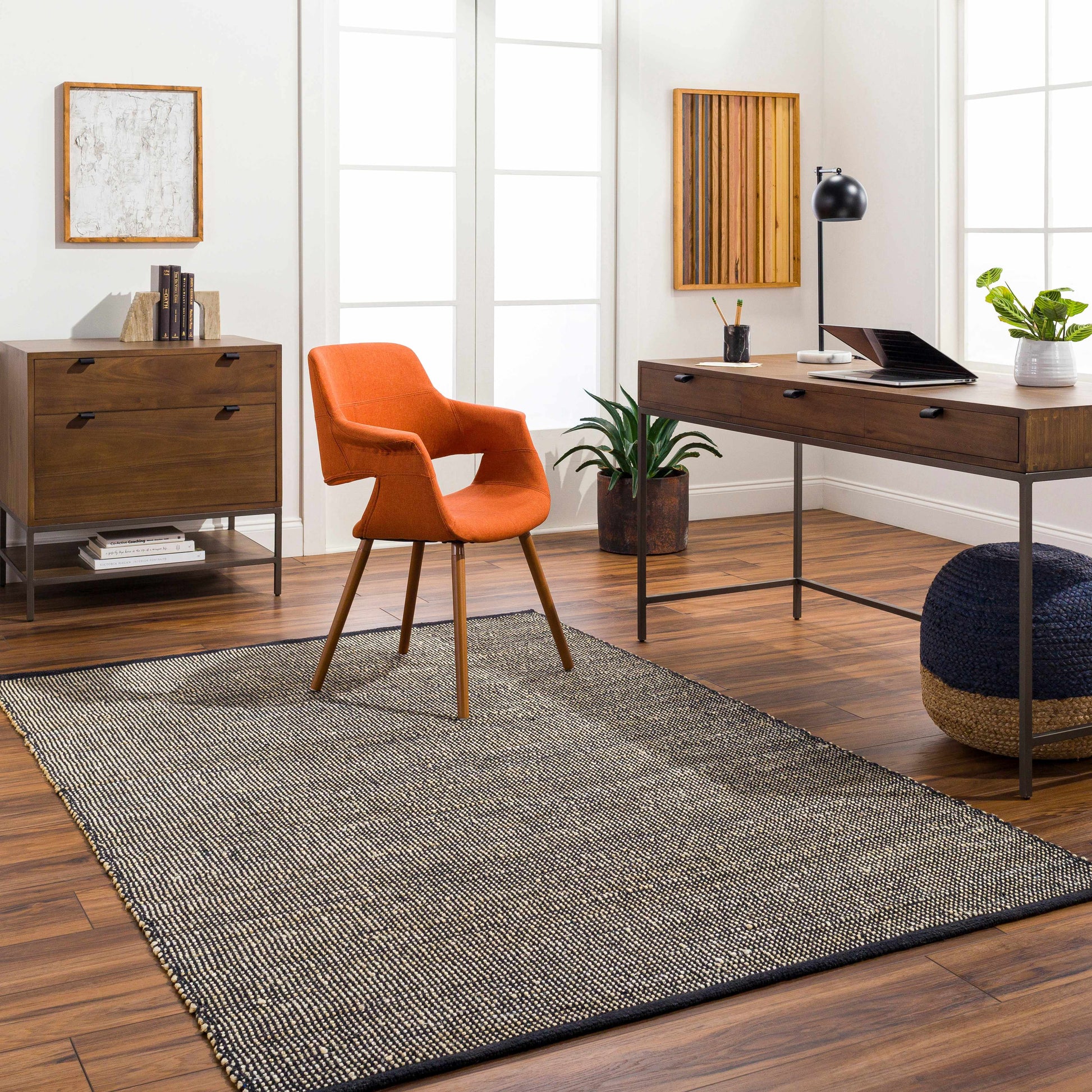 Byrne Black Jute Rug-0